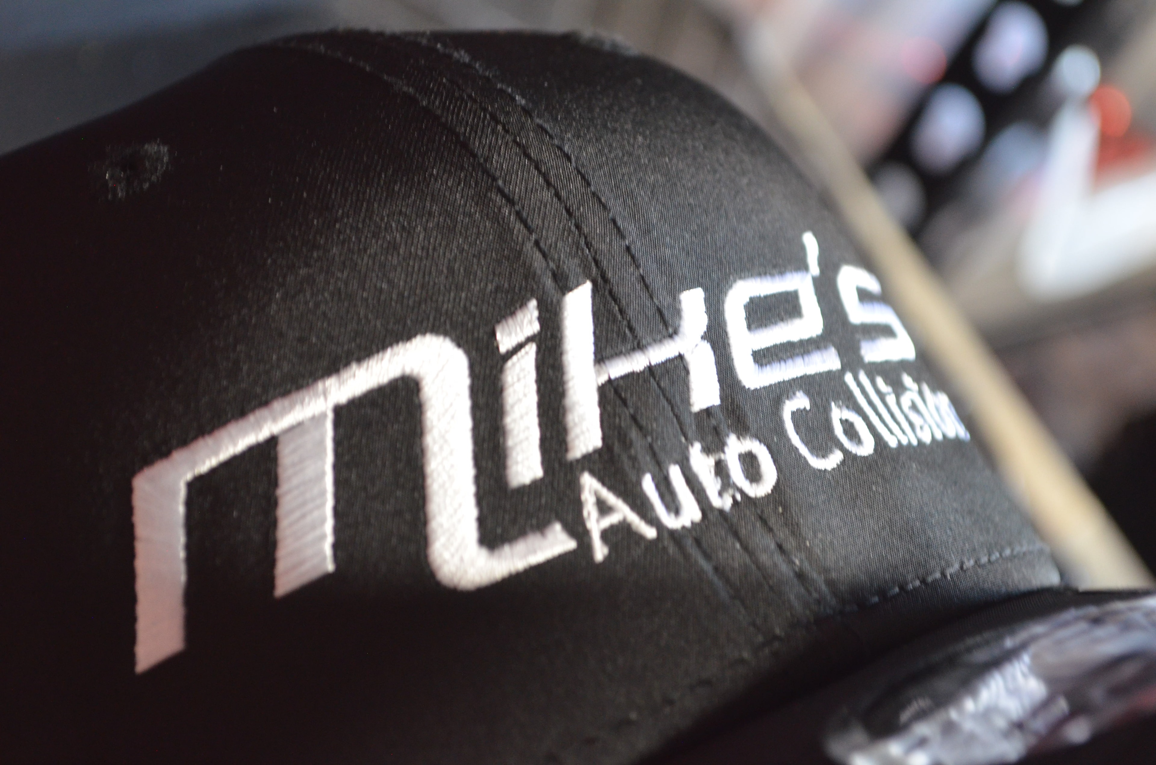 Embroidery detail on custom apparel
